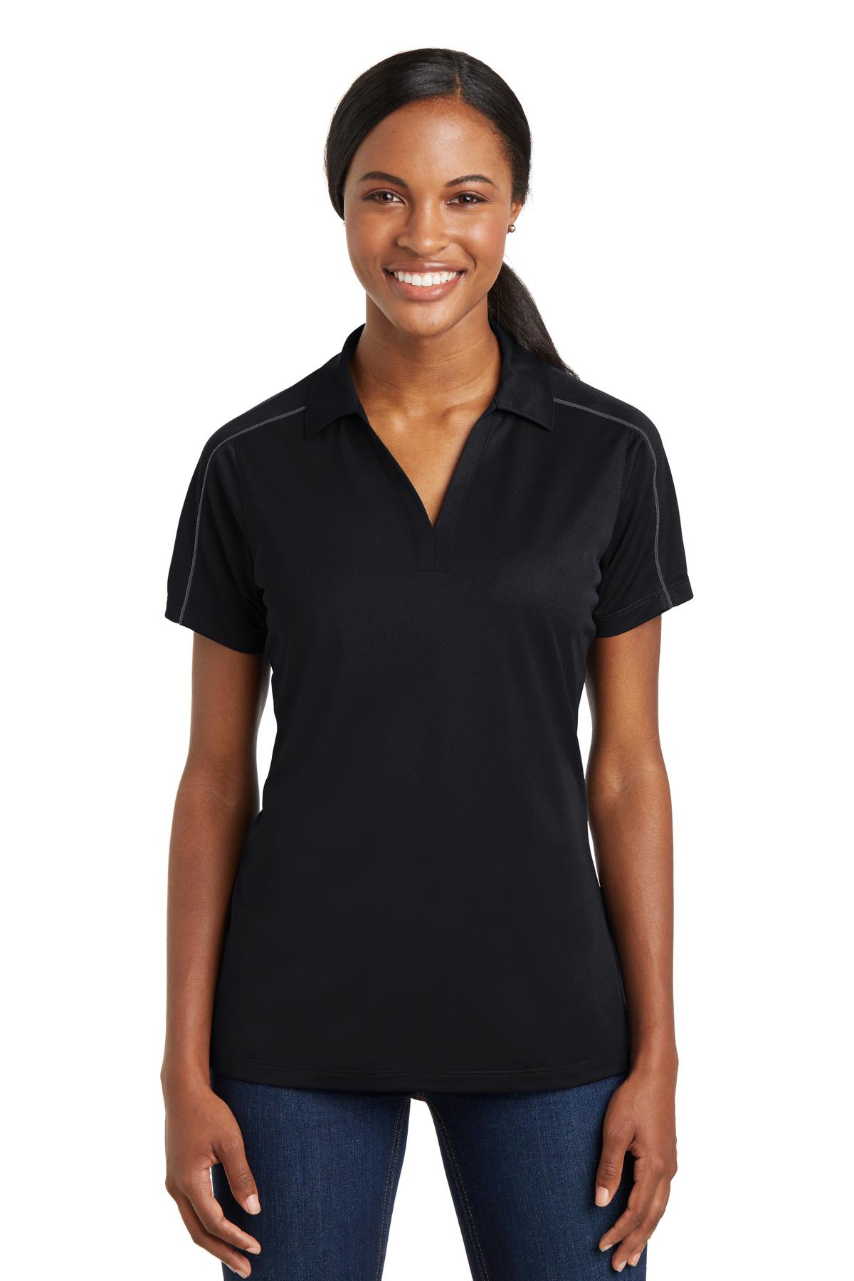 ST Ladies Micropique SWCK Piped Polo. LST653