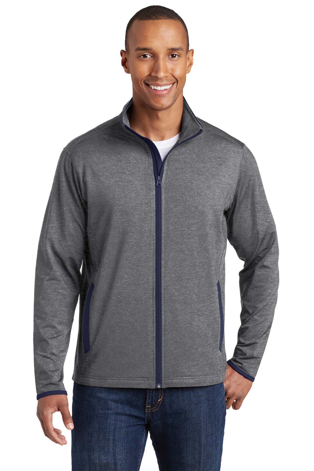 ST SWCK Stretch Contrast Full-Zip Jacket.  ST853