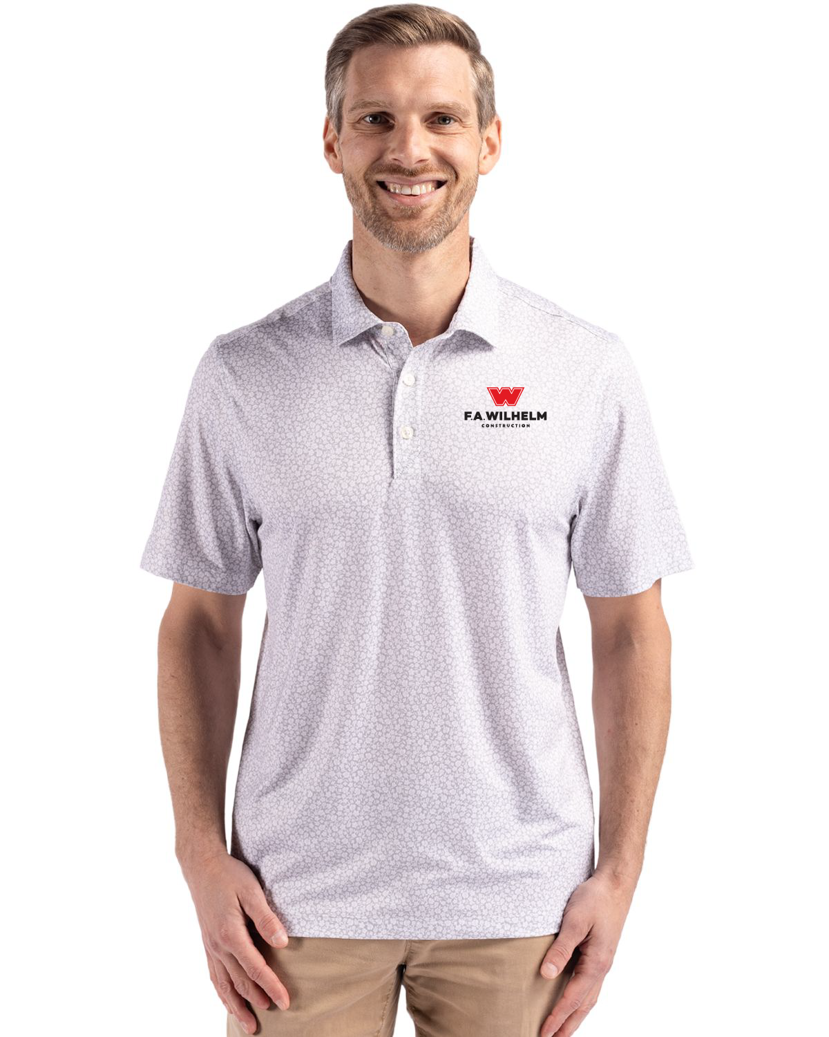 Cutter & Buck Pike Eco Flora Print Recycled Mens Polo