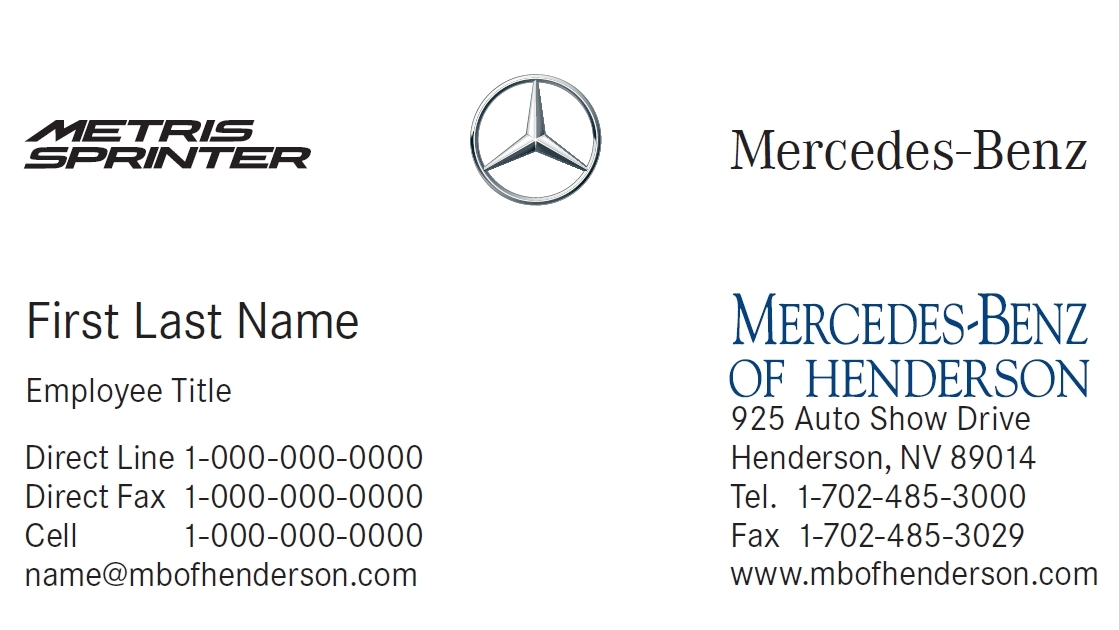 BC for MB of Henderson, Metris Sprinter