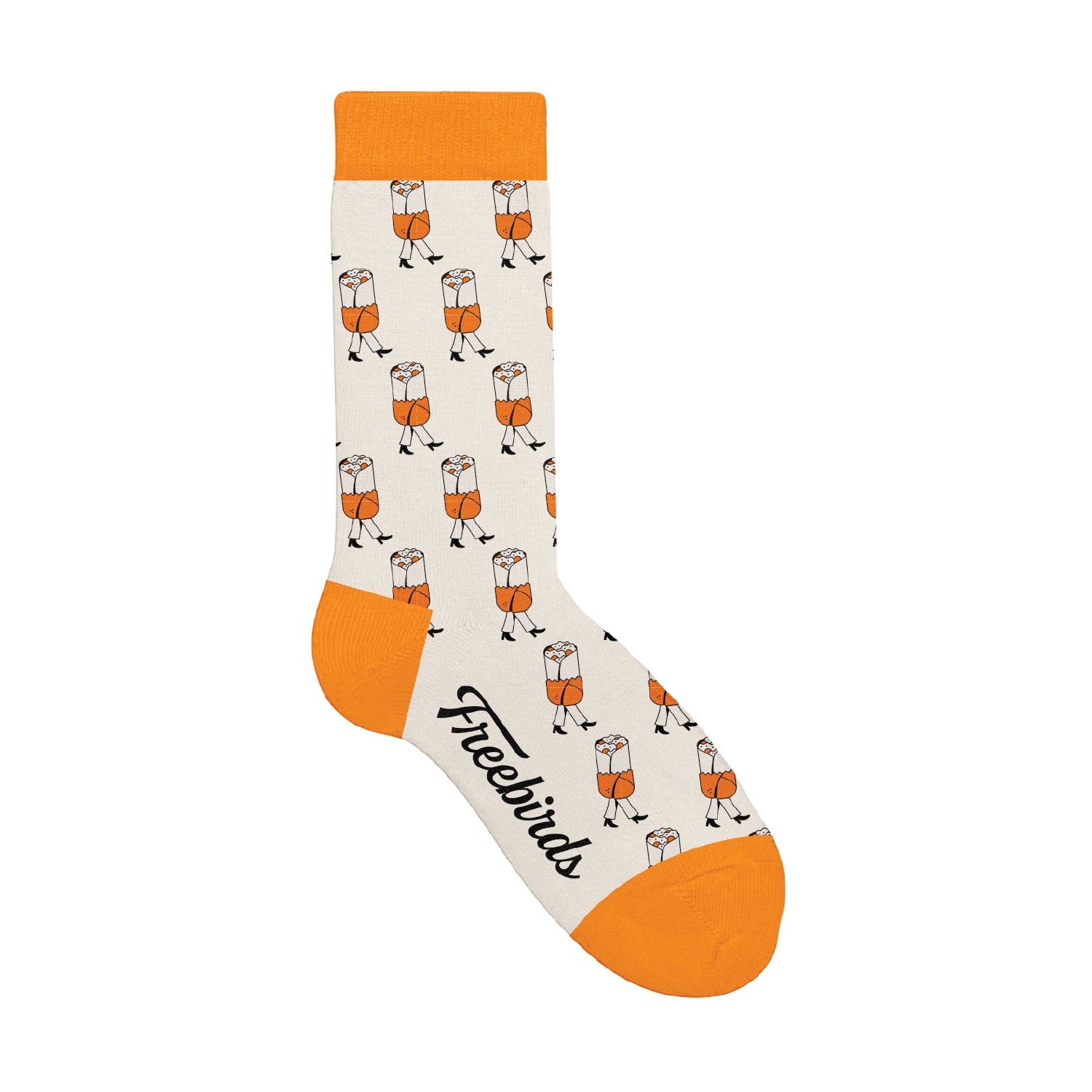 Walking Burrito Cotton Crew Sock - Walking Burrito Cotton Crew Sock