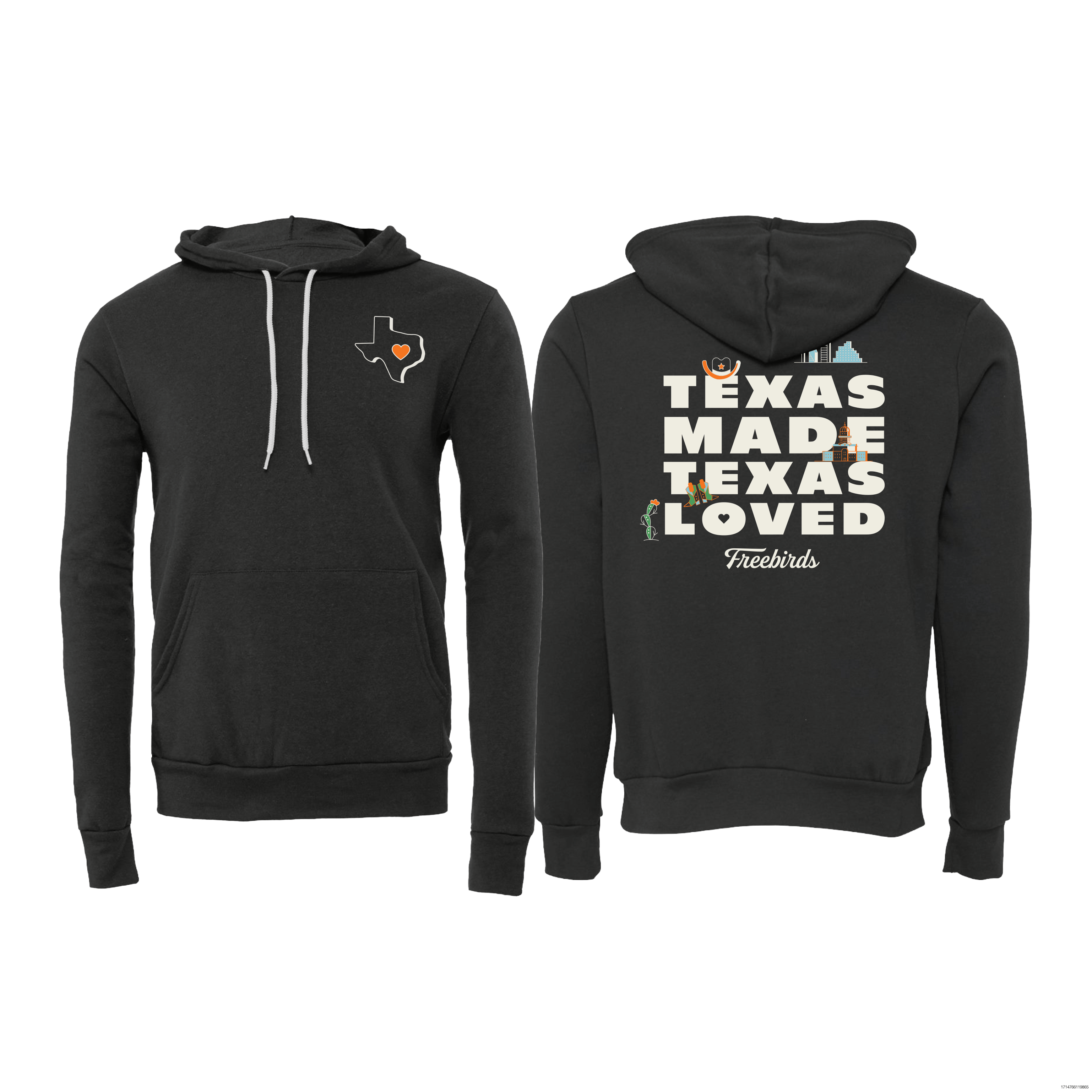 Texas Made Texas Loved Spong Fleece Pullover Hoodie - Texas Made Texas Loved Spong Fleece Pullover Hoodie