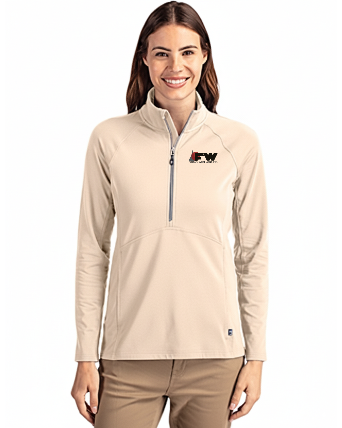 Cutter & Buck Adapt Eco Knit Stretch Recycled Womens Half Zip Pullover
