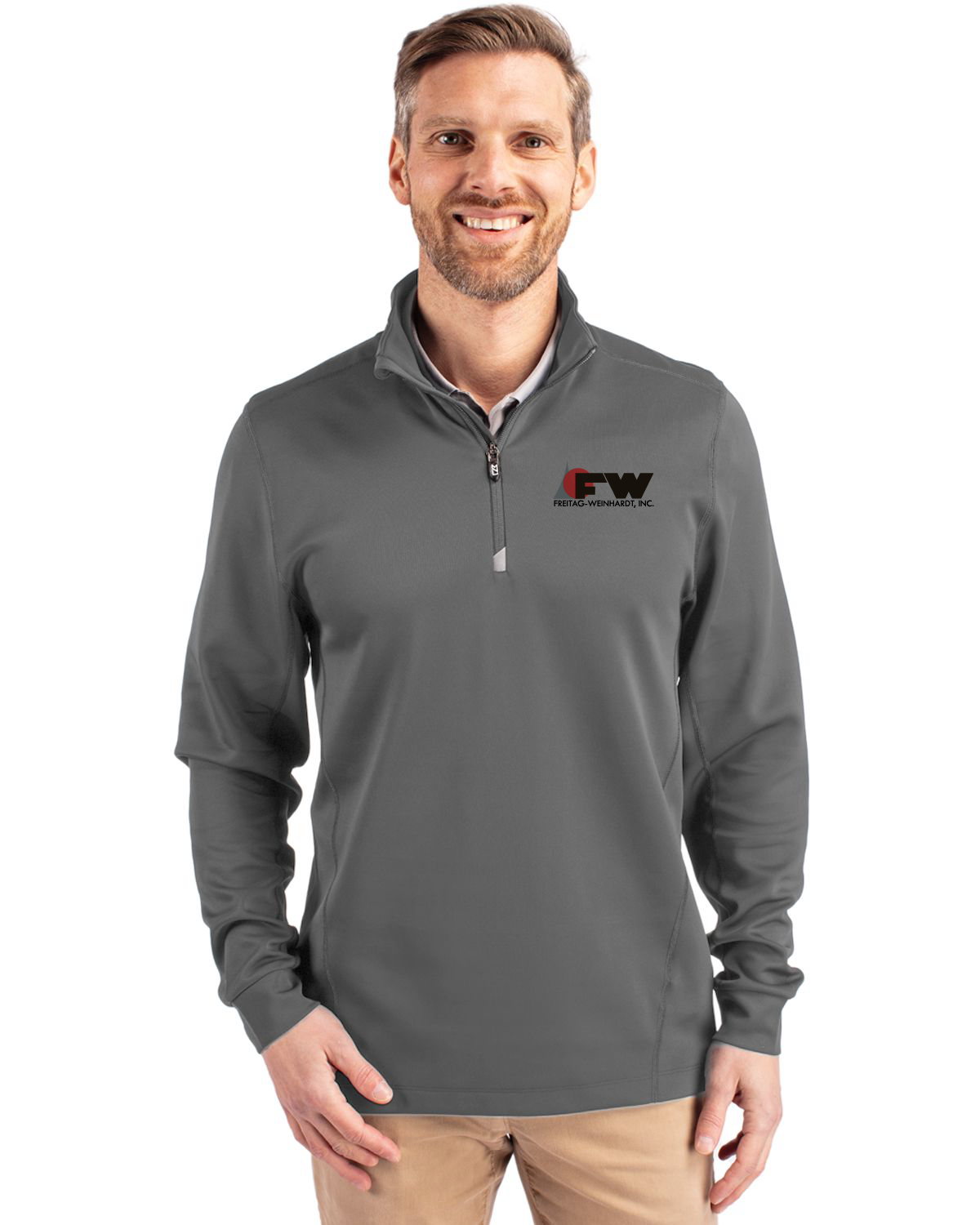 Cutter & Buck Traverse Stretch Eco Quarter Zip Mens Pullover