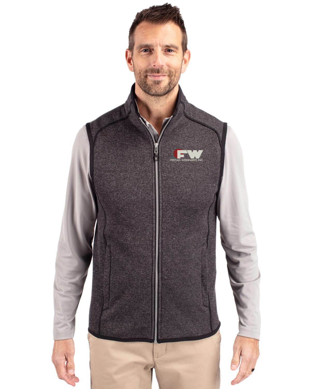 Cutter & Buck Mainsail Sweater-Knit Mens Full Zip Vest