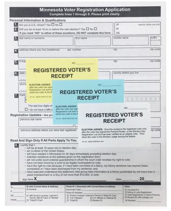 Voter Registration & Voter Receipt Forms