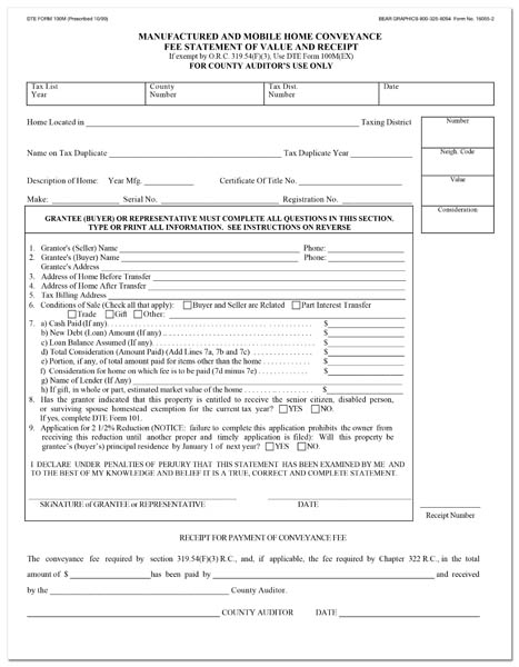 Mobile Home Conveyance Forms