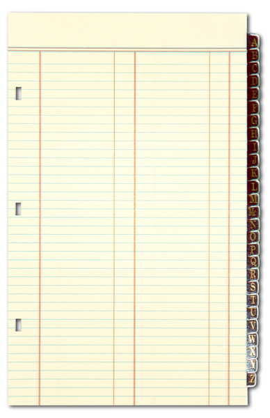 Letter Size (8 1/2" x 11") Minute Book Index