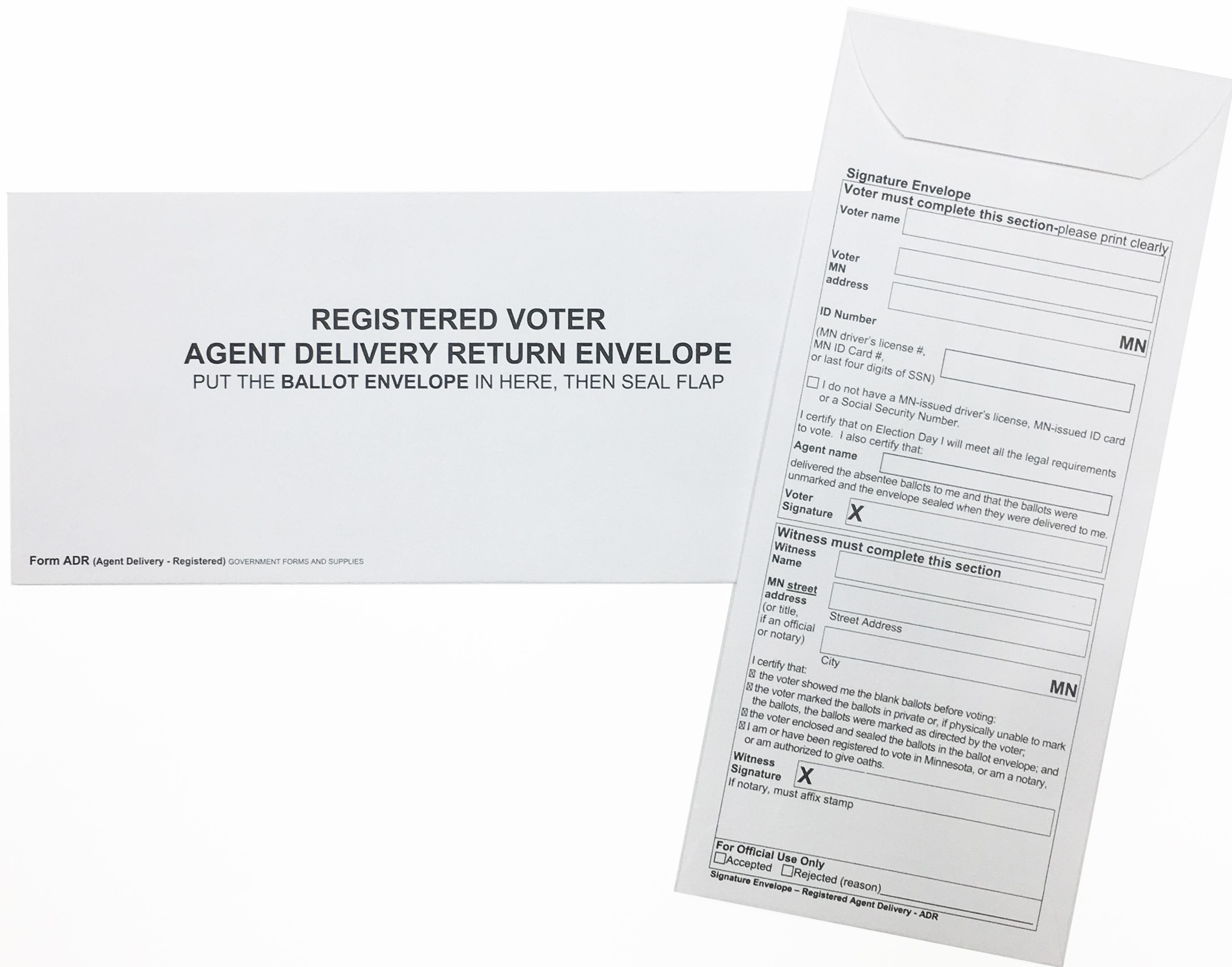 Voter Agent Delivery Return Envelope
