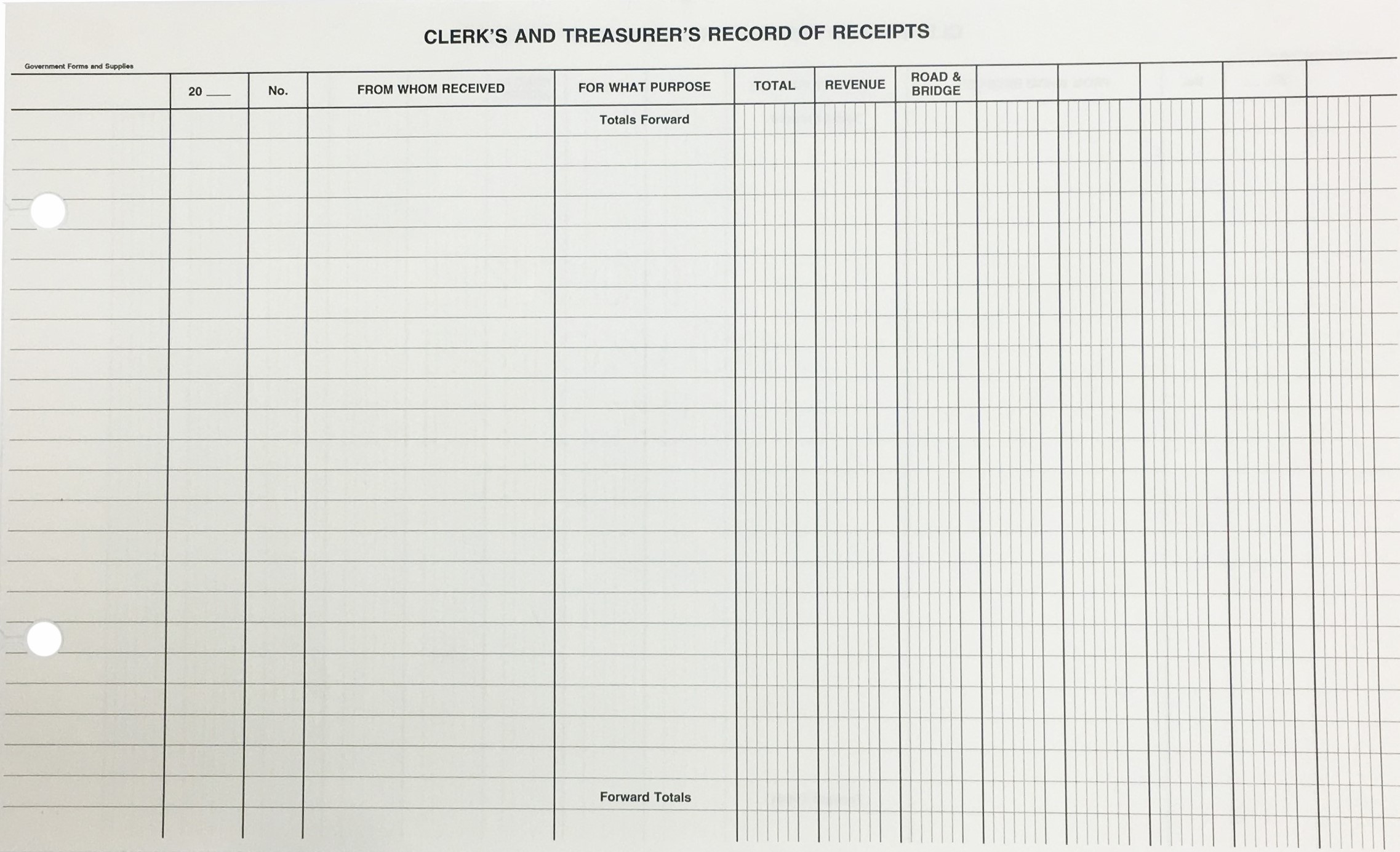 Township Record of Receipts