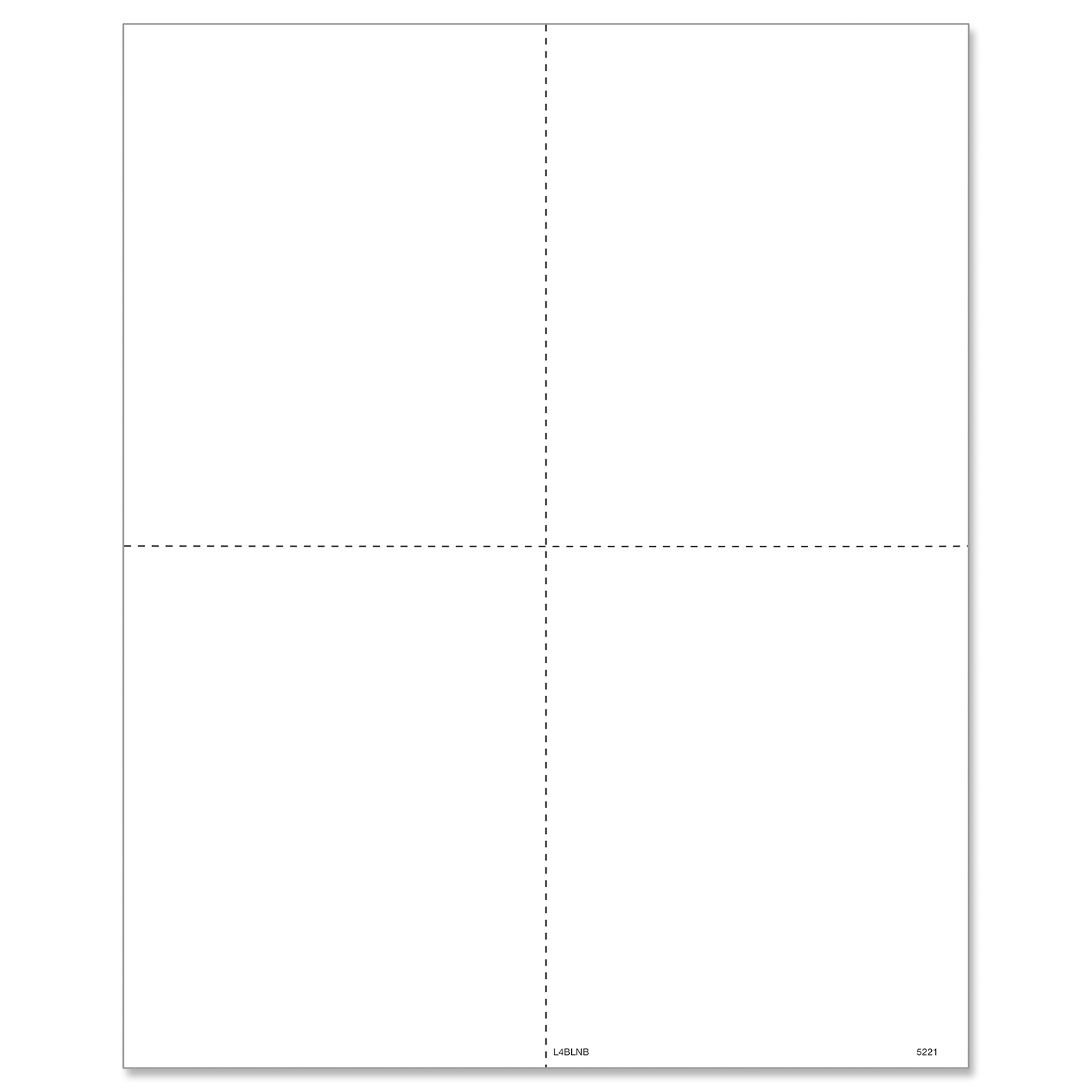 W2 4-Up Box Blank Cut Sheet (No Backer)