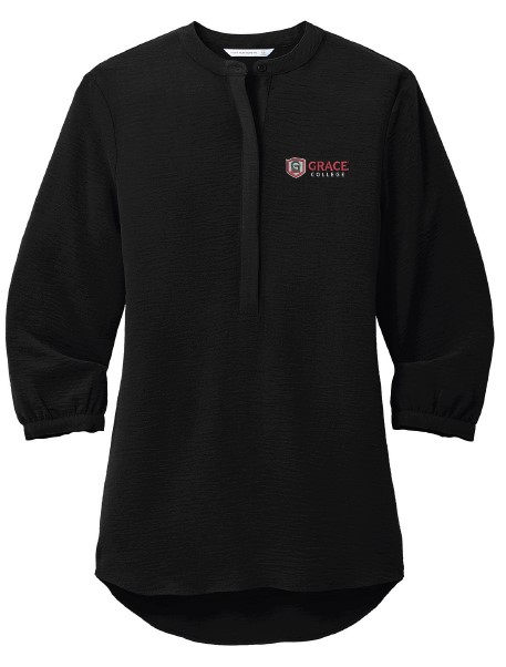 Port Authority® Women's 3/4-Sleeve Textured Crepe Tunic