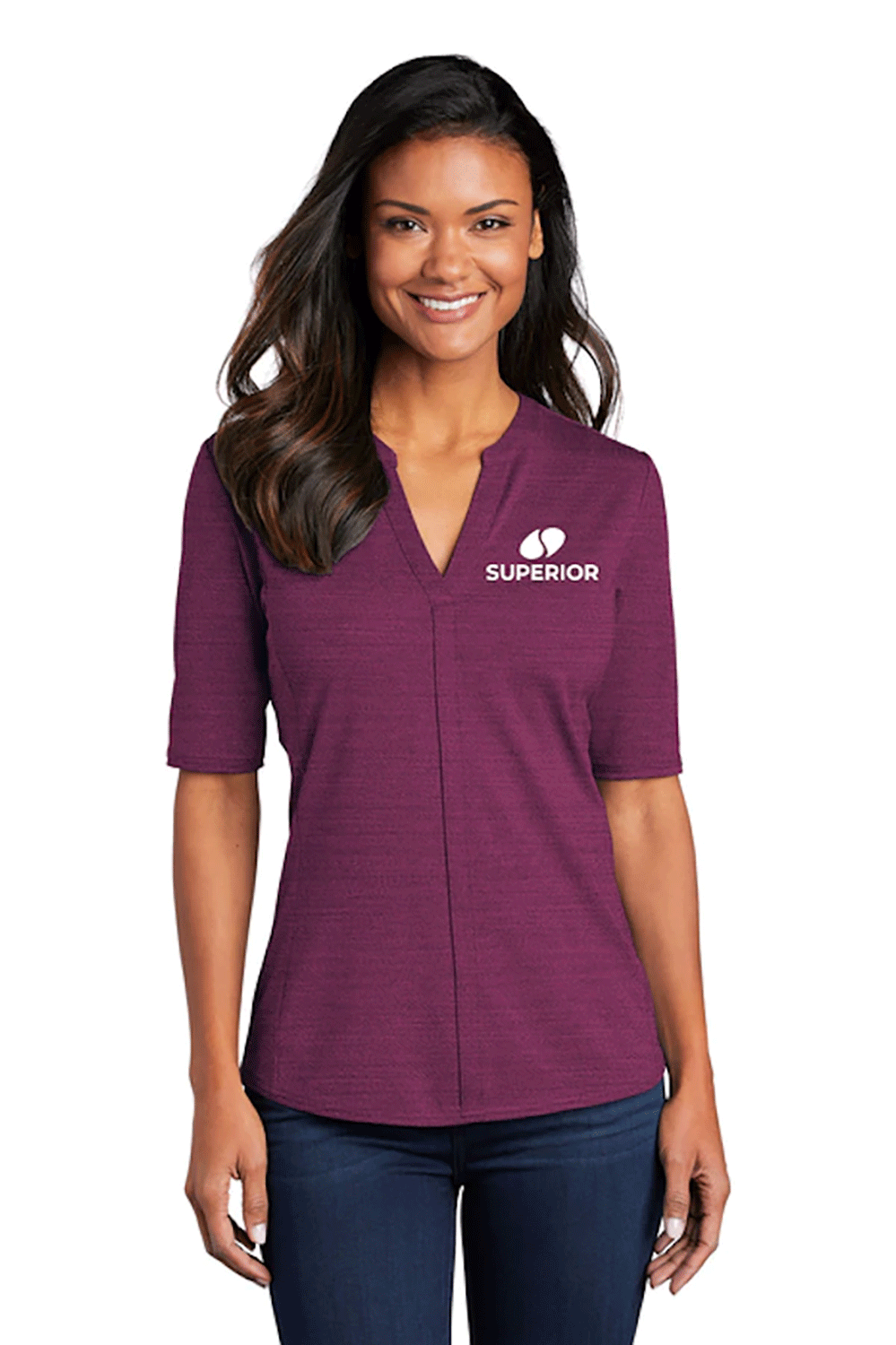 Port Authority ® Women's Stretch Heather Open Neck Top