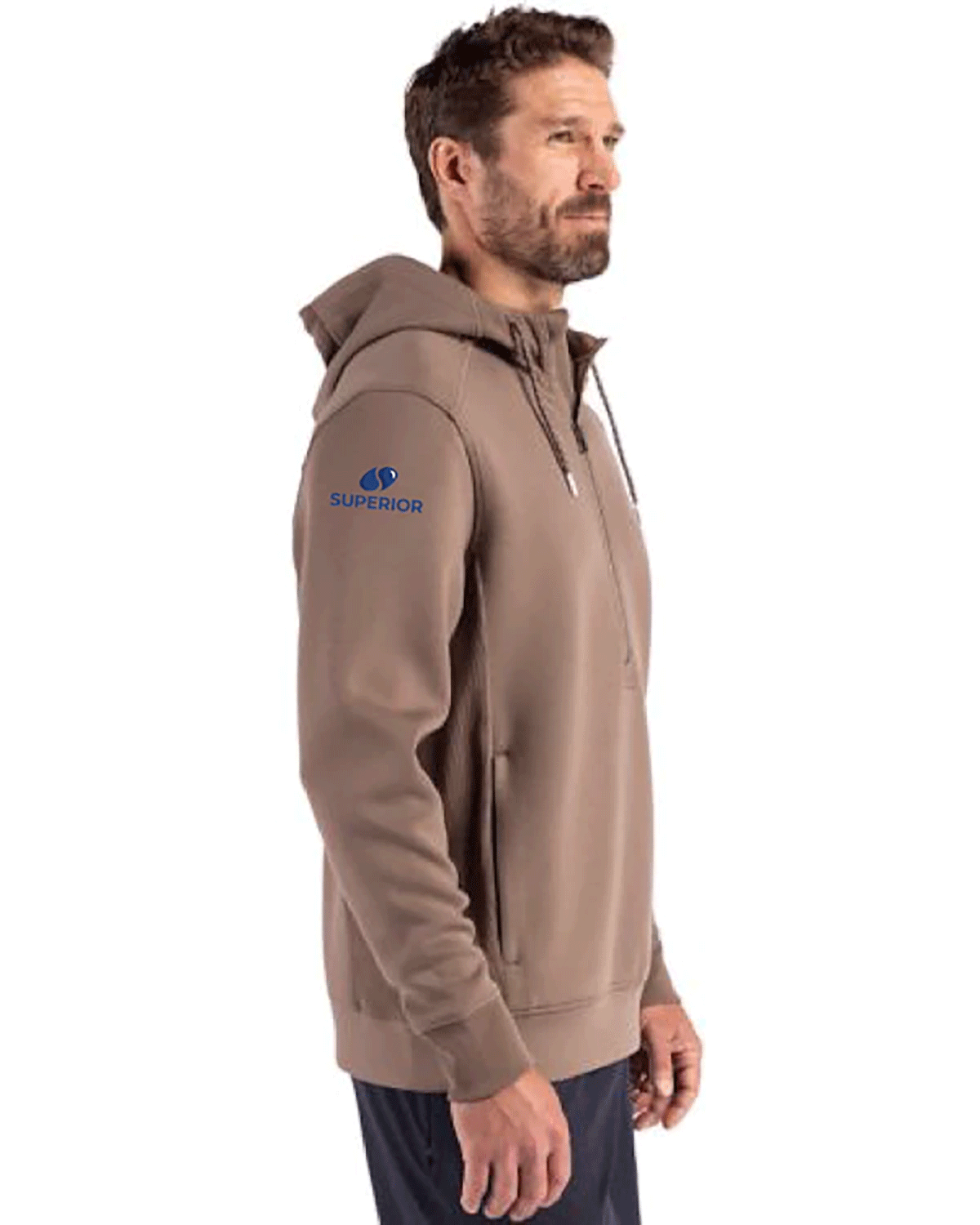Cutter & Buck Roam Epic Versatility Half Zip Recycled Mens Hooded Pullover