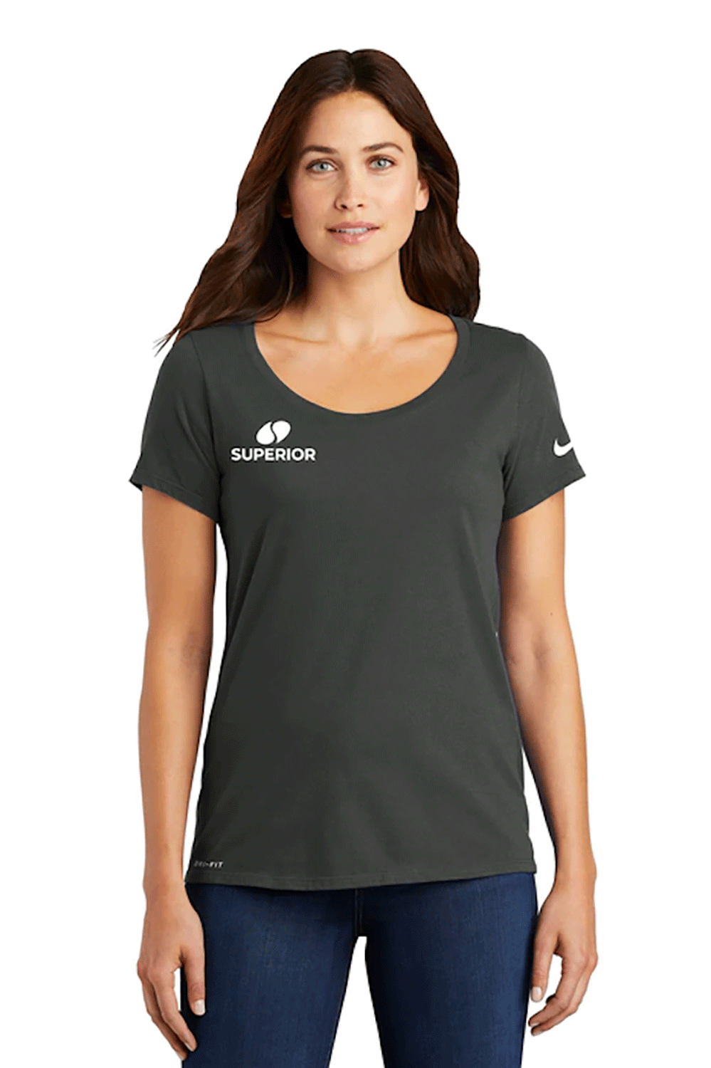 Nike Ladies Dri-Fit Cotton/Poly Scoop Neck Tee