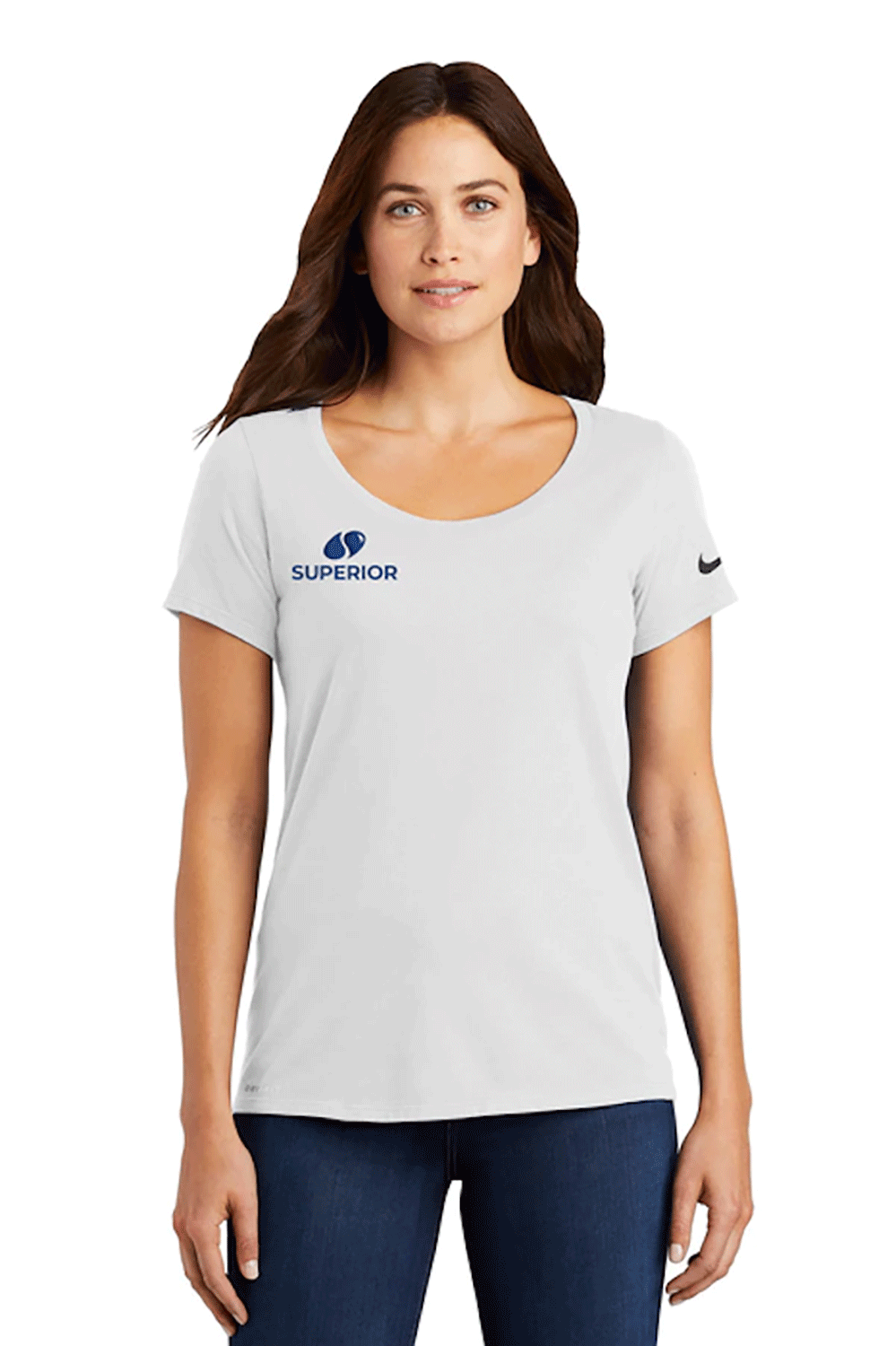 Nike Ladies Dri-Fit Cotton/Poly Scoop Neck Tee