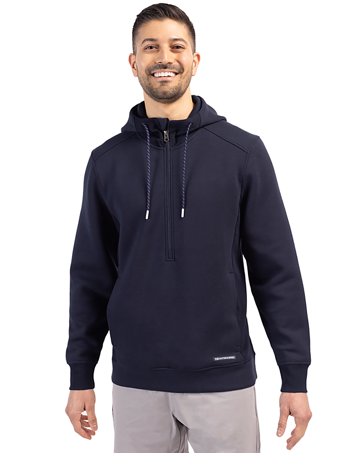 Cutter & Buck Roam Epic Versatility Half Zip Recycled Mens Hooded Pullover