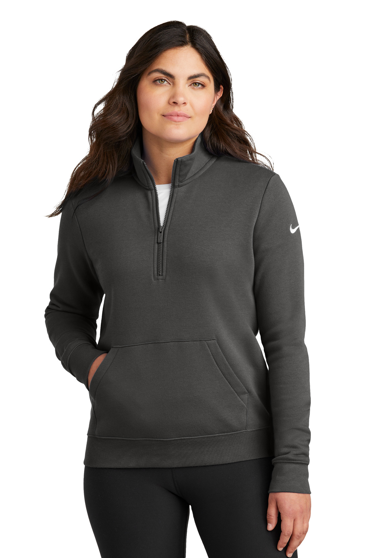 Nike Ladies Club Fleece Sleeve Swoosh 1/2-Zip - NKDX6720