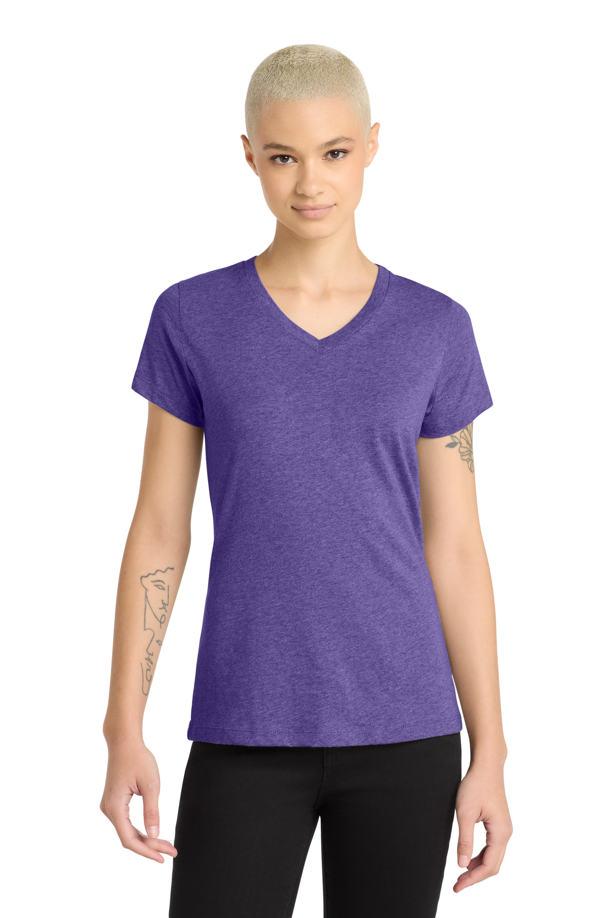 District Women's Perfect Blend CVC V-Neck Tee DM1190L