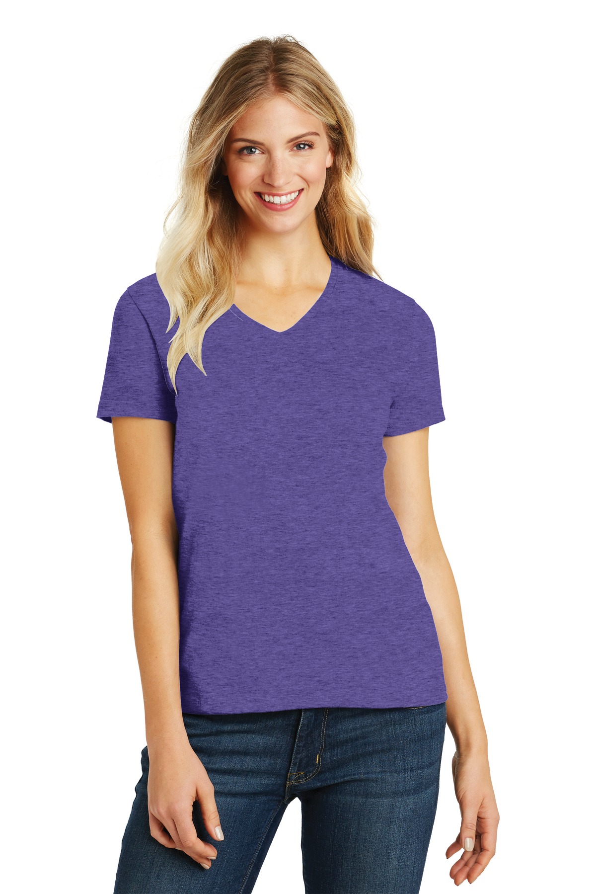 District Women's Perfect Blend V-Neck Tee. DM1190L