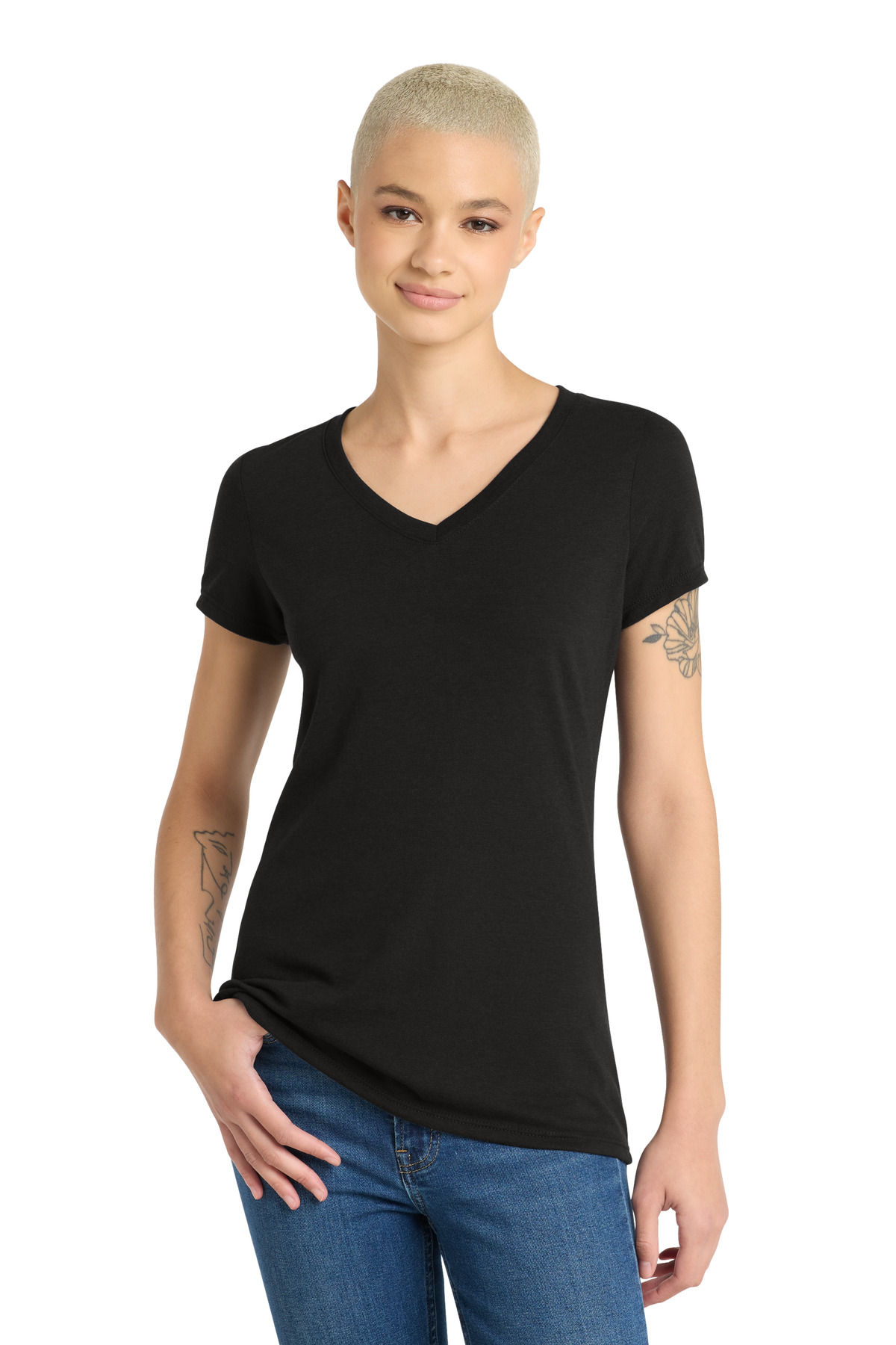 District Women's Perfect Tri V-Neck Tee DM1350L
