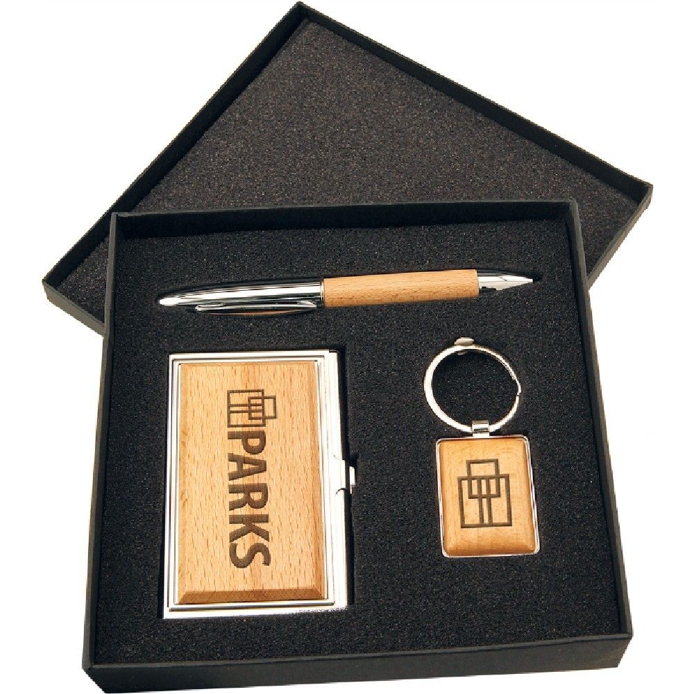 WOOD GIFT SET CARD & PEN