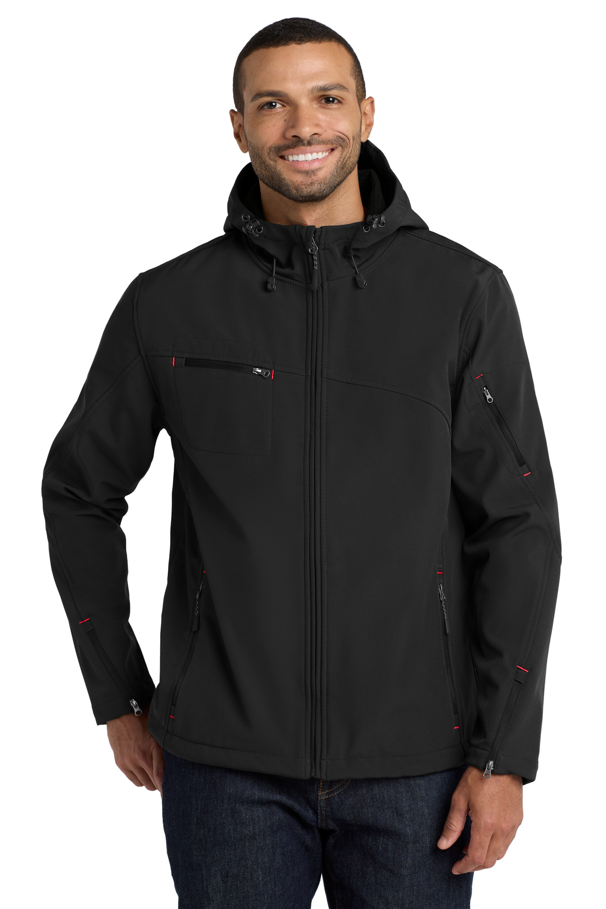Port Authority Textured Hooded Soft Shell Jacket J706