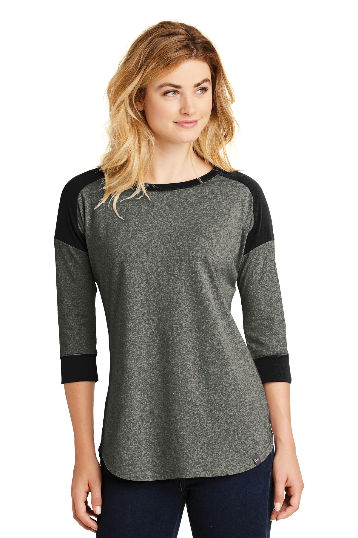 New Era  Ladies Heritage Blend 3/4-Sleeve Baseball Raglan Tee. LNEA104