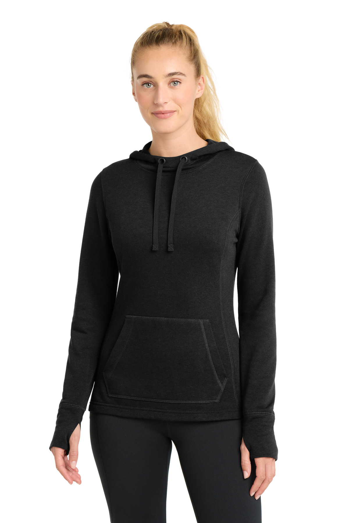 Sport-Tek Women's PosiCharge Tri-Blend Wicking Fleece Hooded Pullover LST296