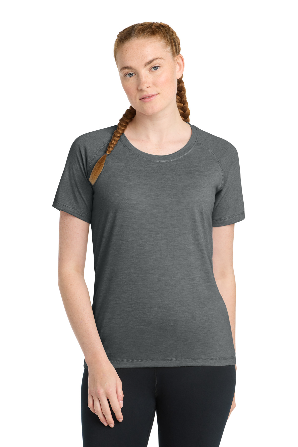 Sport-Tek Women's PosiCharge Tri-Blend Wicking Scoop Neck Raglan Tee LST400