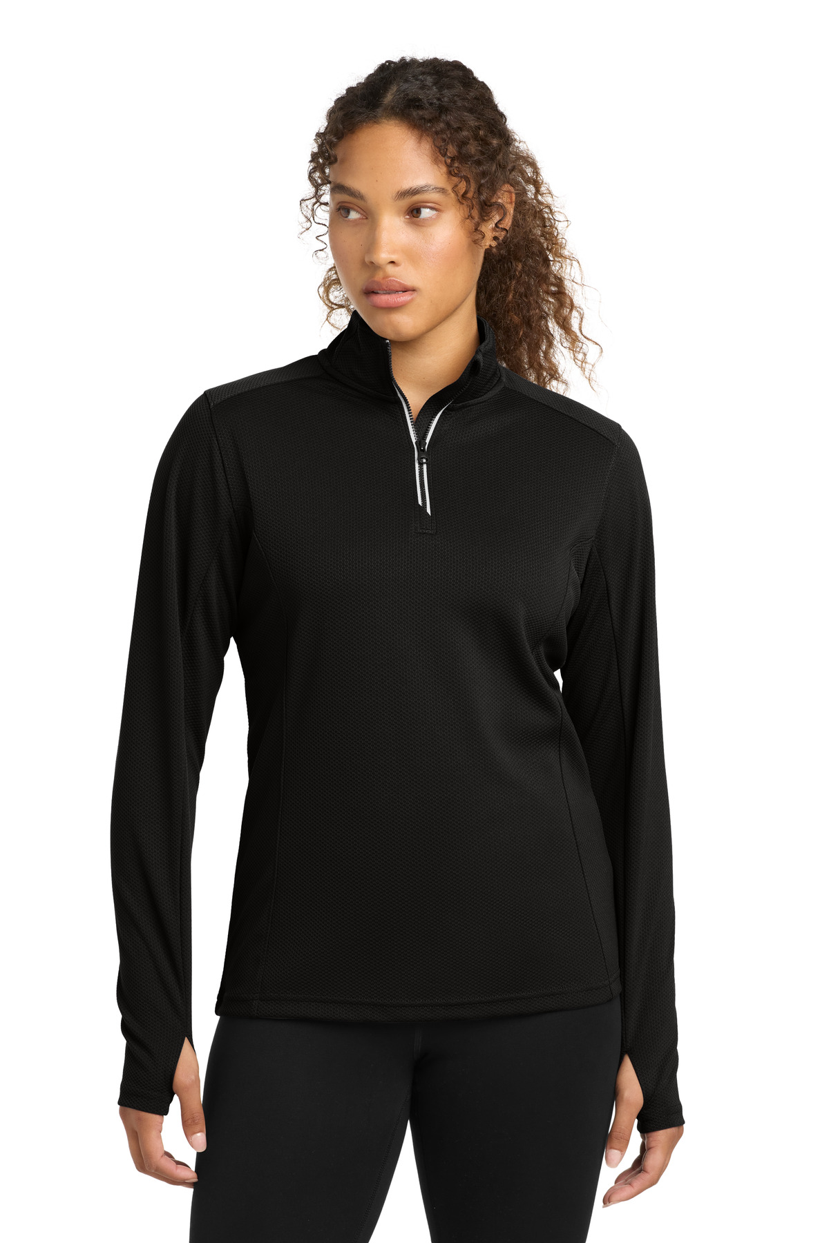 Sport-Tek Women's Sport-Wick Textured 1/4-Zip Pullover LST860