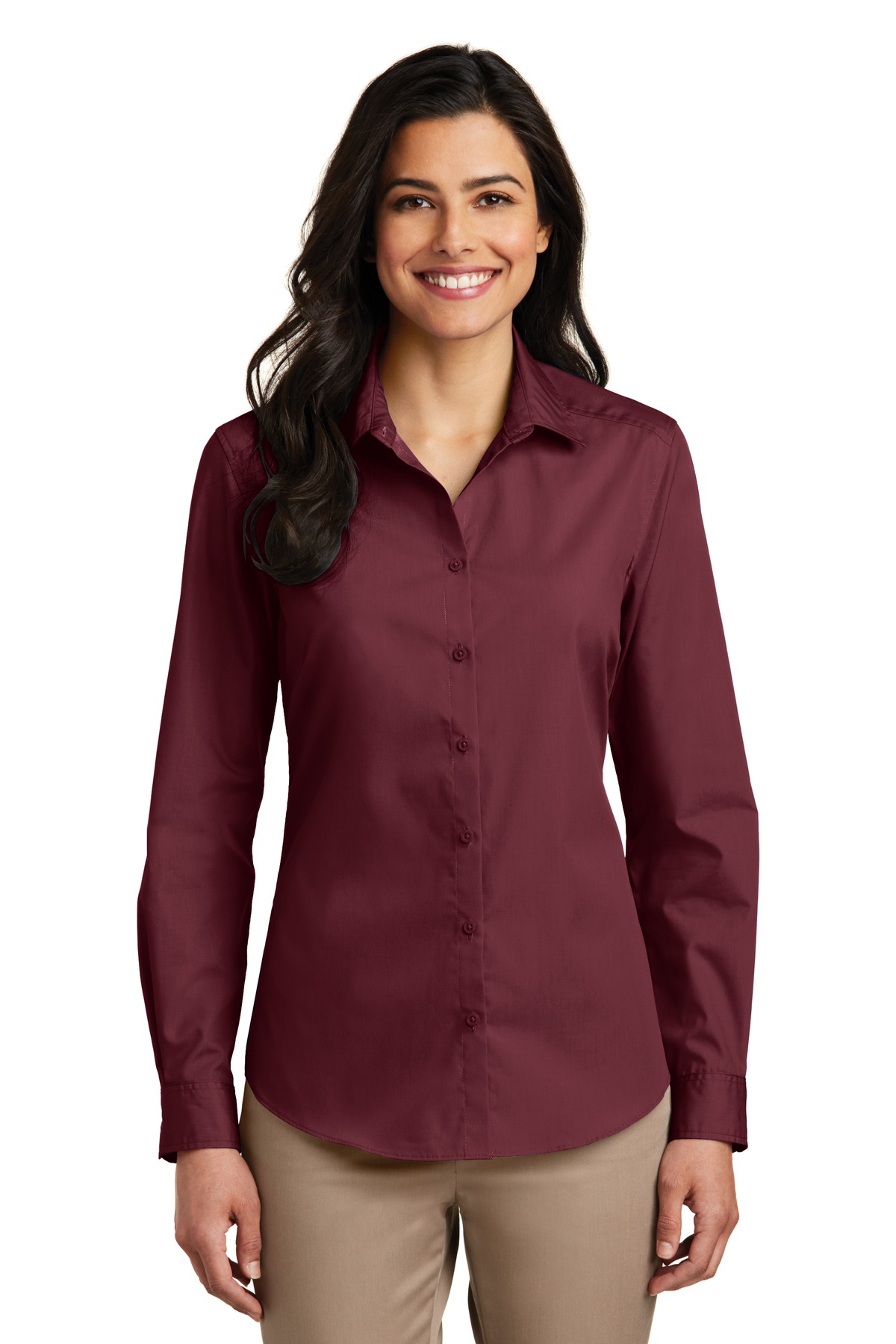 Port Authority Women's Long Sleeve Carefree Poplin Shirt LW100