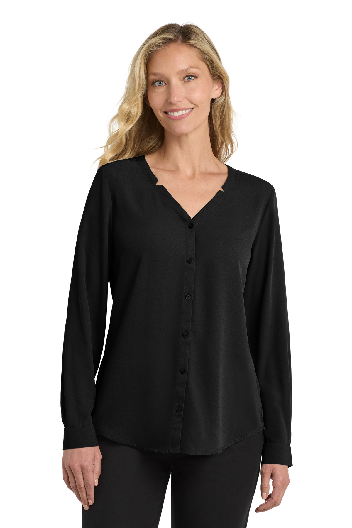 Port Authority Women's Long Sleeve Button-Front Blouse LW700