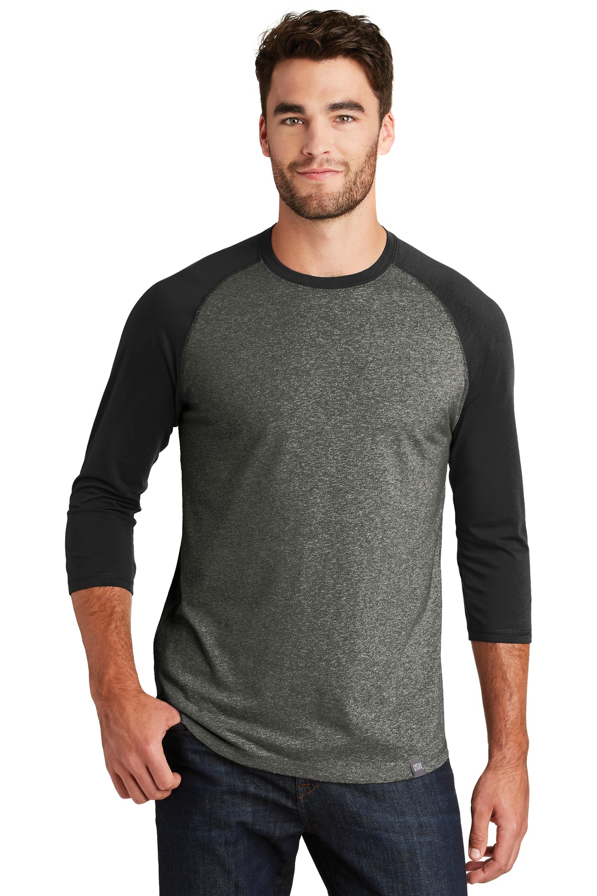 New Era  Heritage Blend 3/4-Sleeve Baseball Raglan Tee. NEA104