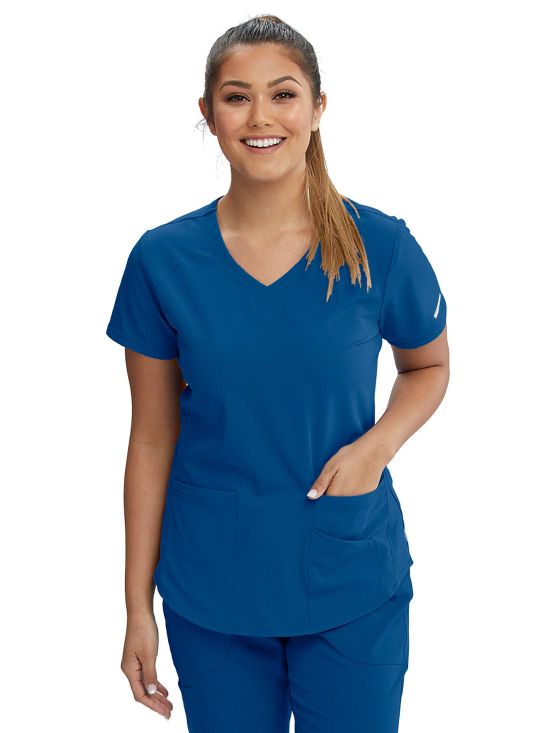 Skechers Women's Three-Pocket Curved V-Neck Breeze Scrub Top SK101