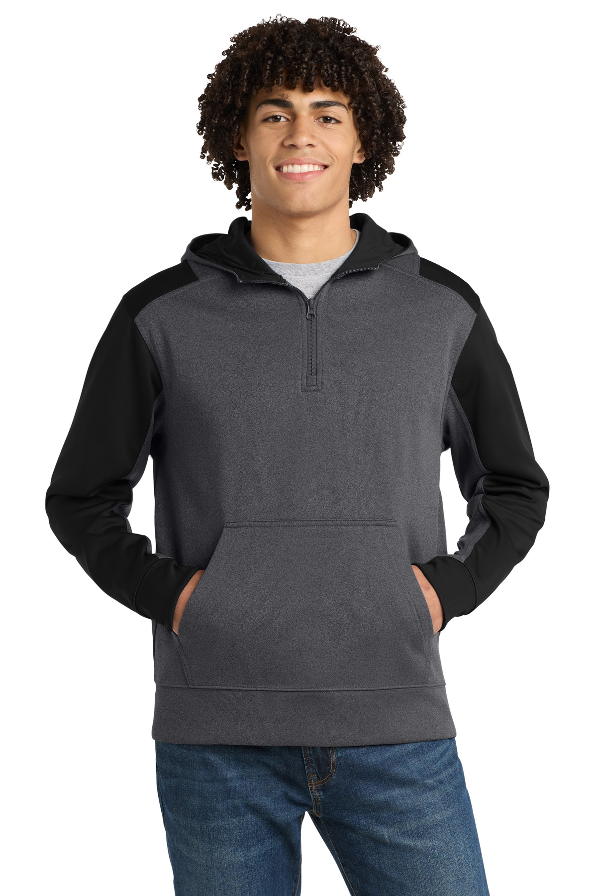 Sport-Tek Tech Fleece Colorblock 1/4-Zip Hooded Sweatshirt ST249