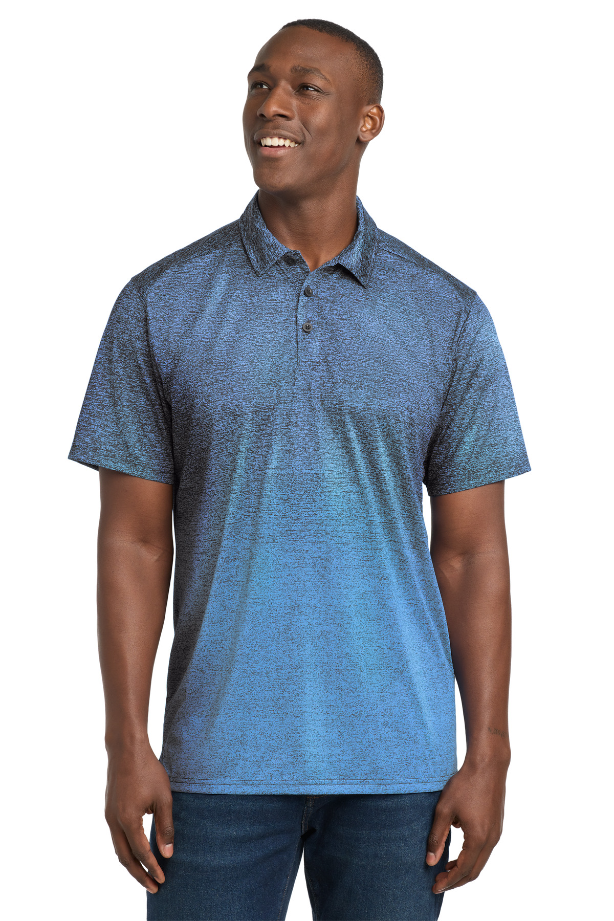 Sport-Tek Ombre Heather Polo ST671
