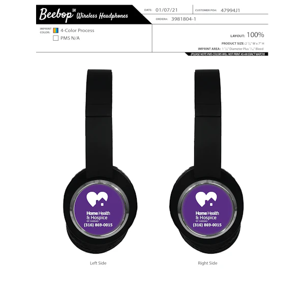Beebop Wireless Headphones.  BEEBOP