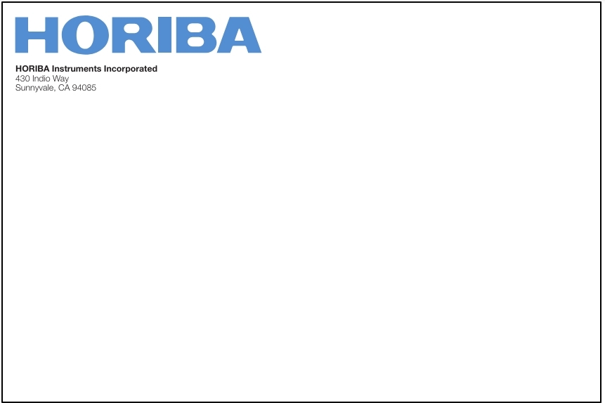 6x9 Envelope w/HORIBA logo