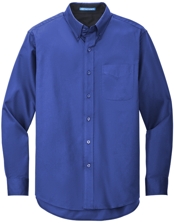 Unisex/Mens Long Sleeve Easy Care Shirt, Royal/Classic Navy