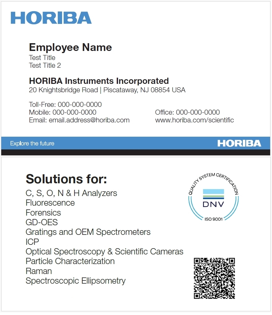 HORIBA Scientific Division with QR Code Backer