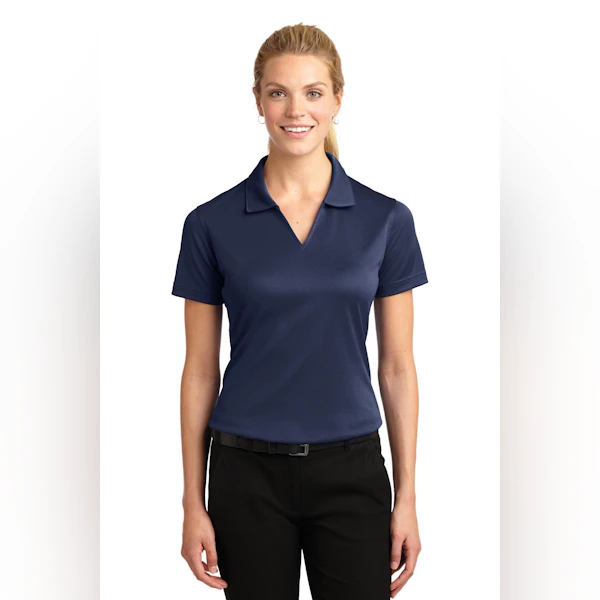 Sport-Tek Ladies Dri-Mesh V-Neck Polo. L469