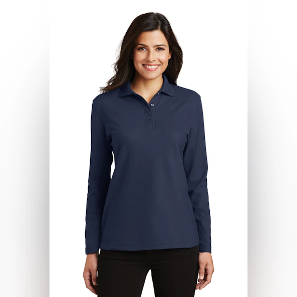 Port Authority Ladies  Silk Touch Long Sleeve Polo.  L500LS