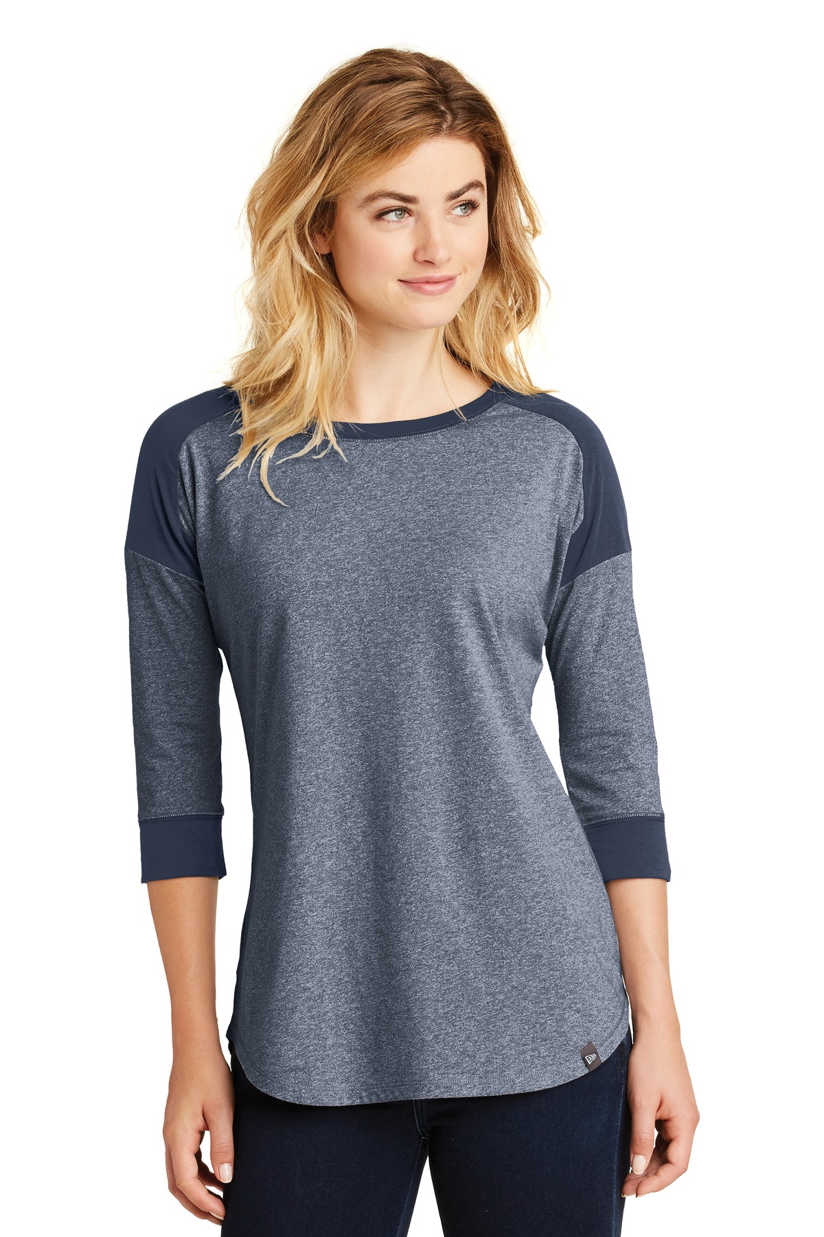 New Era  Ladies Heritage Blend 3/4-Sleeve Baseball Raglan Tee. LNEA104