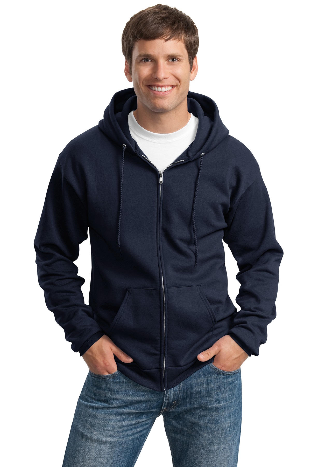 Port & Company Tall Essential Fleece Full-Zip Hooded Sweatshirt. PC90ZHT