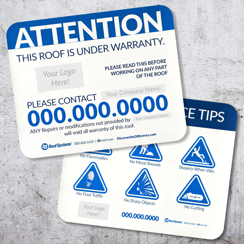 Co-Branded Maintenance & Warranty Roof Patches