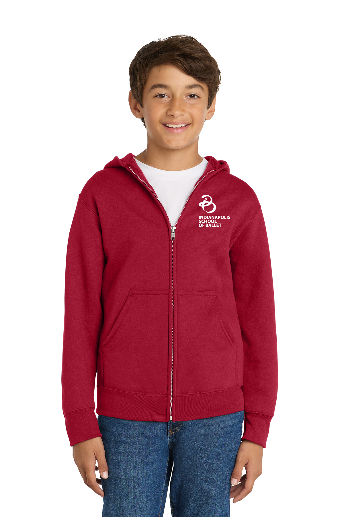 Port & Co™ Youth Core Fleece Full-Zip Hooded Sweatshirt