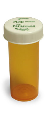 8 Dram Amber Vial and Cap, Child Resistant Plastic Prescription Vials
