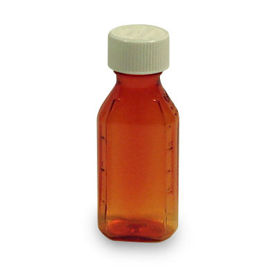 2 Ounce Amber Liquid Oval and Caps, Child Resistant Plastic Prescription Oval Bottles