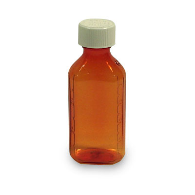 3 Ounce Amber Liquid Oval and Caps, Child Resistant Plastic Prescription Oval Bottles